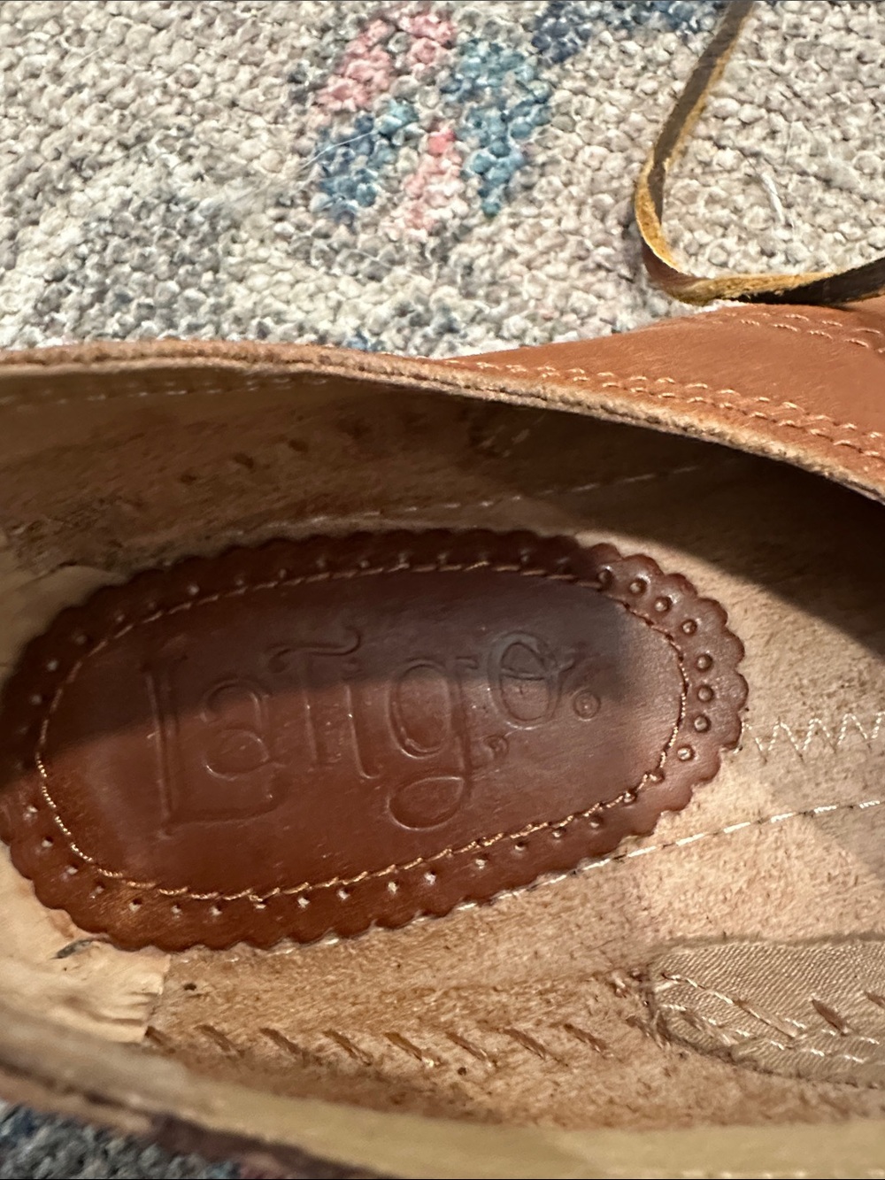 Anthropologie Latigo Brown Pointed-Toe Leather Lace-Up Boho Flats Size 8.5 - Picture 2 of 5
